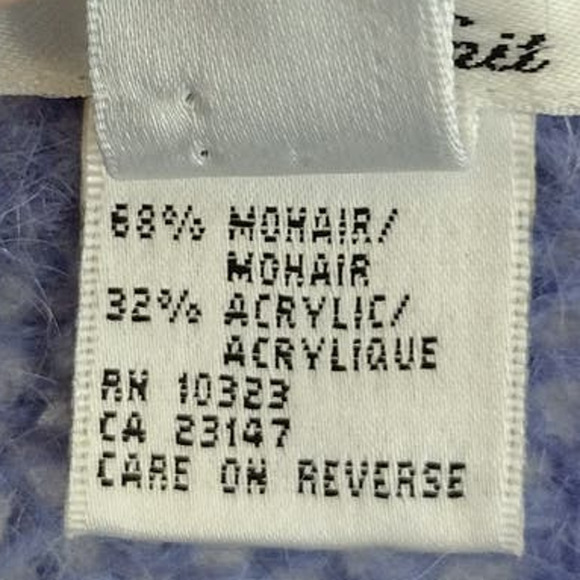 Talbots | Vintage Purple Soft & Fuzzy Mohair-Blend Hand-Knit Cardigan Sweater - Picture 3 of 14